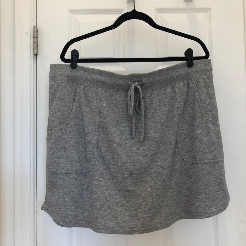 Comfortable Gray Loungewear Athletic Terry Skirt